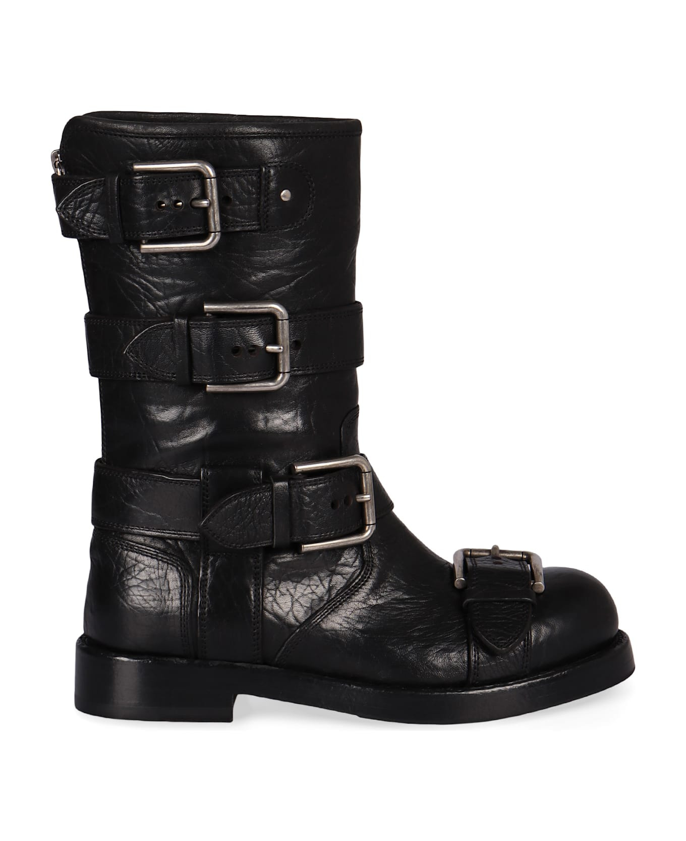 Leather Biker Boots - 2