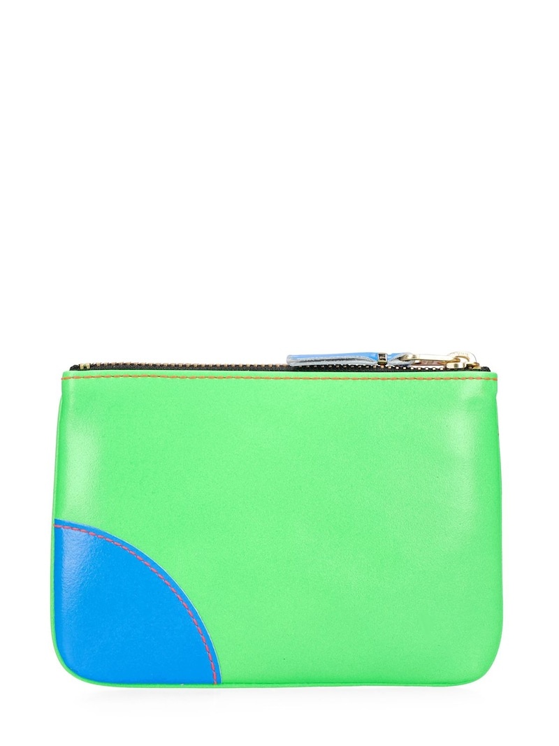 Super neon leather line zip wallet - 4