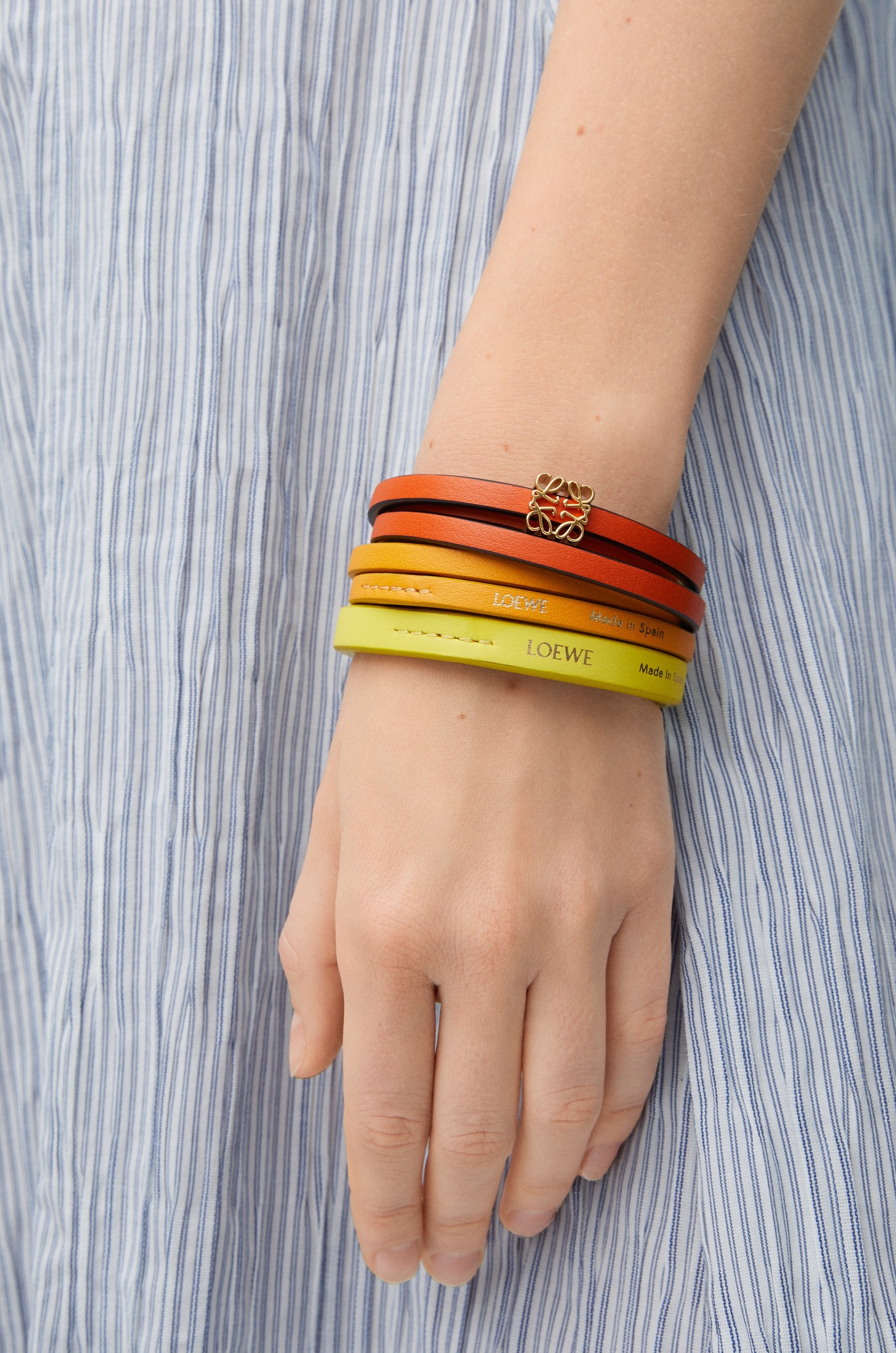 Twist double bracelet in calfskin - 2