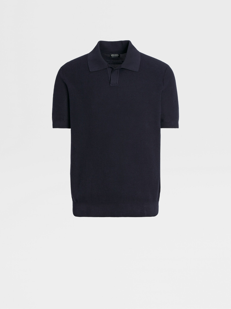 NAVY BLUE PREMIUM COTTON POLO SHIRT 1