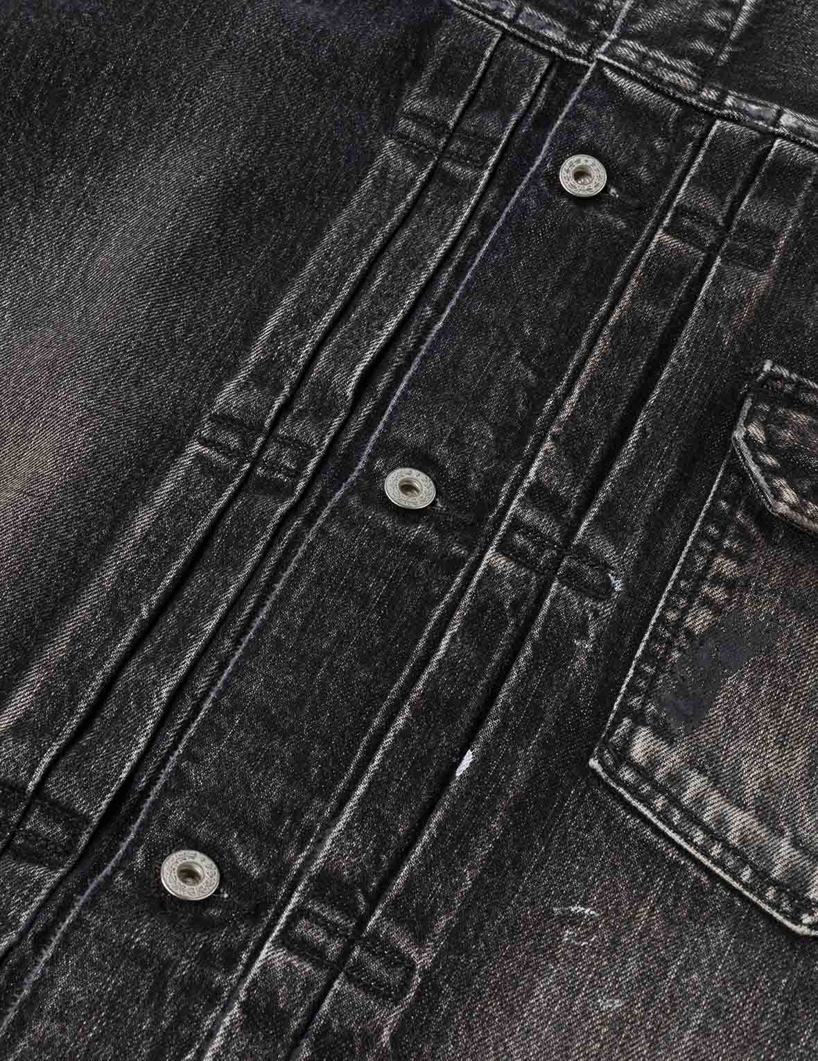 Seagull Print Regular Fit Denim Trucker Jacket - 10