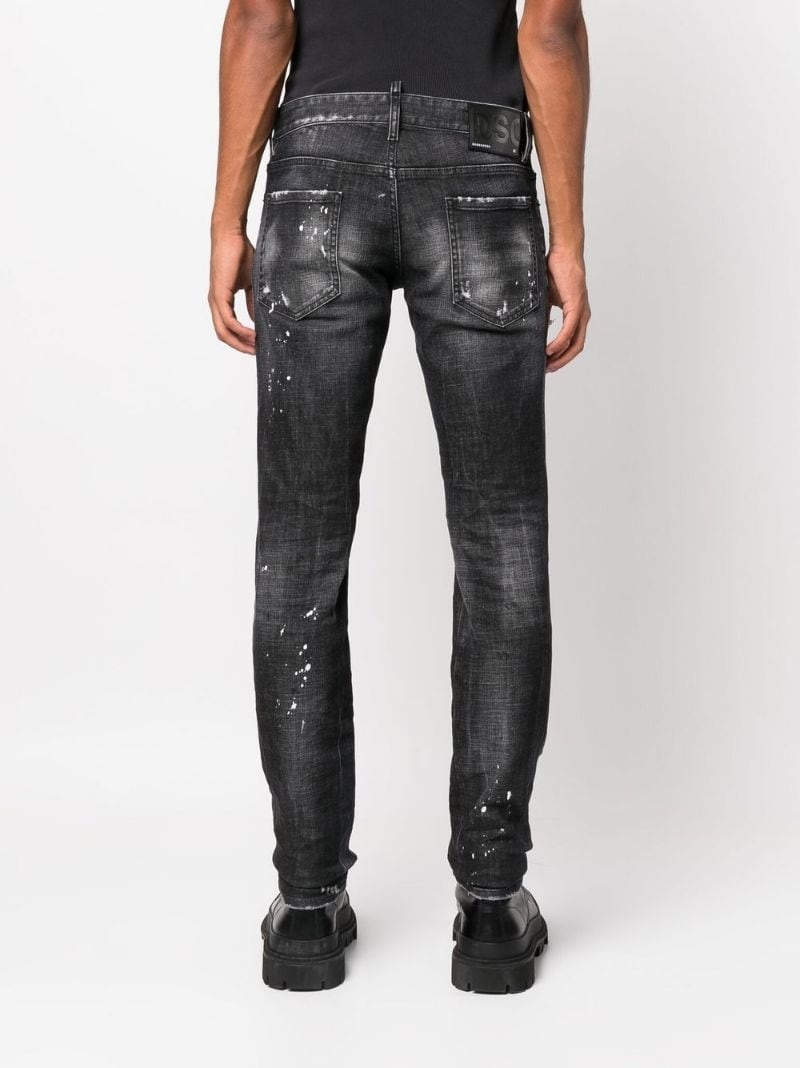 distressed-effect straight-leg jeans - 4