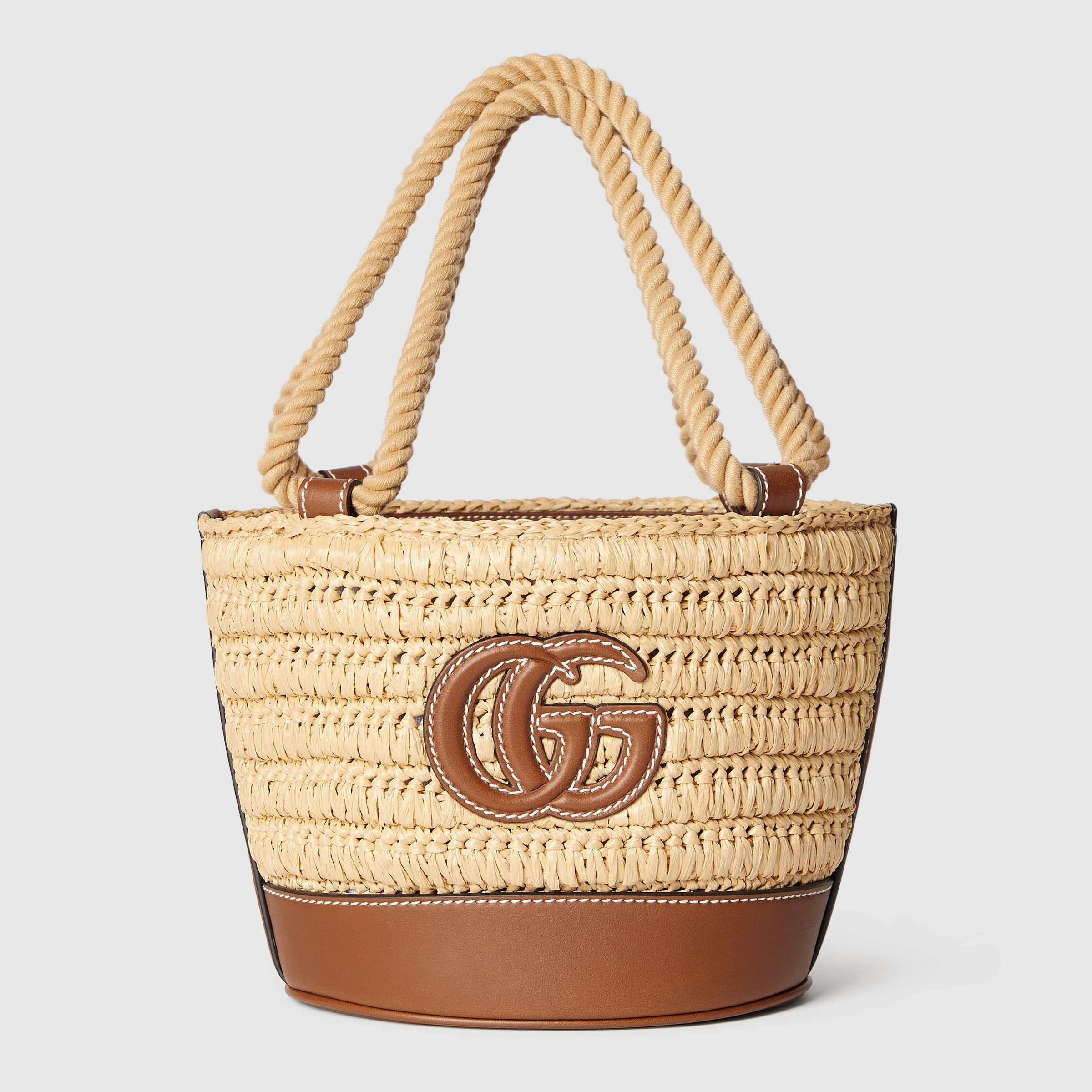 Woven mini bucket bag - 5