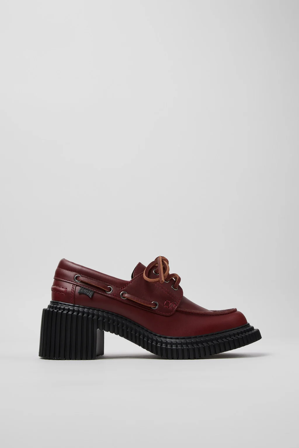 Pix London Burgundy Leather Moccasins for Women. - 1