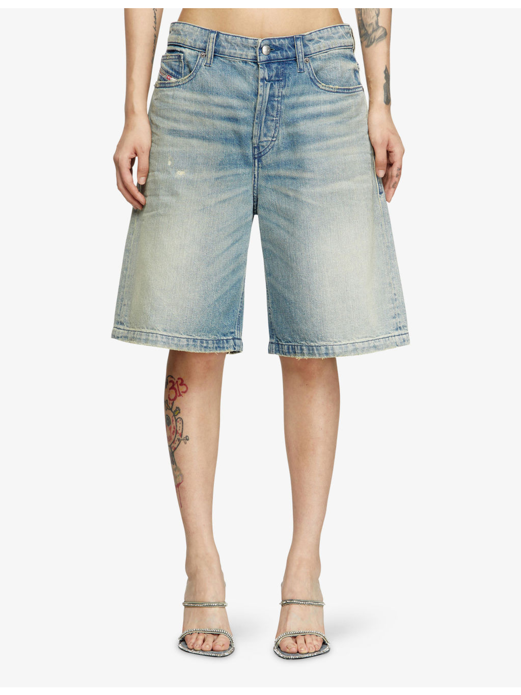 De-Sire Wide-Leg Denim Shorts - 3