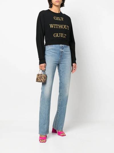 Moschino embroidered slogan jumper outlook