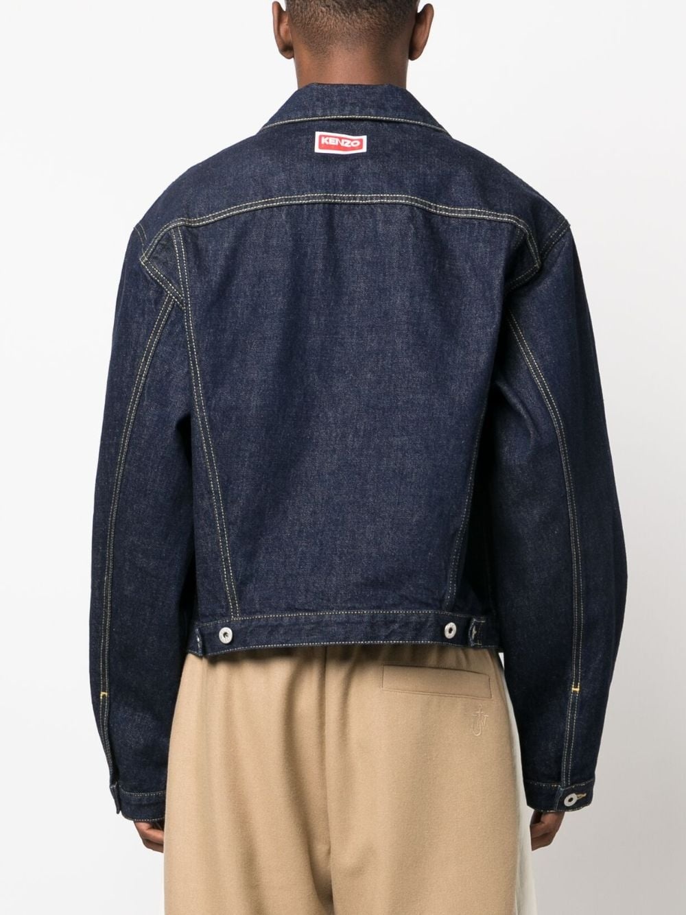 contrast-stitch denim jacket - 4