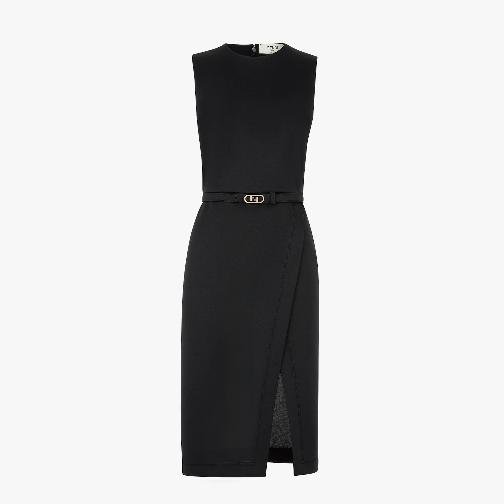 Black piqué jersey dress - 1