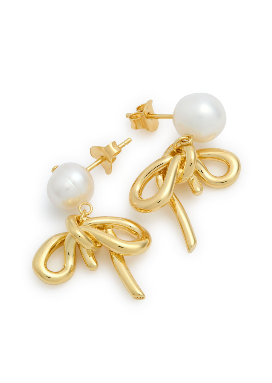 Completedworks Pearl and bow 18kt Gold-plated Drop Earrings - 3