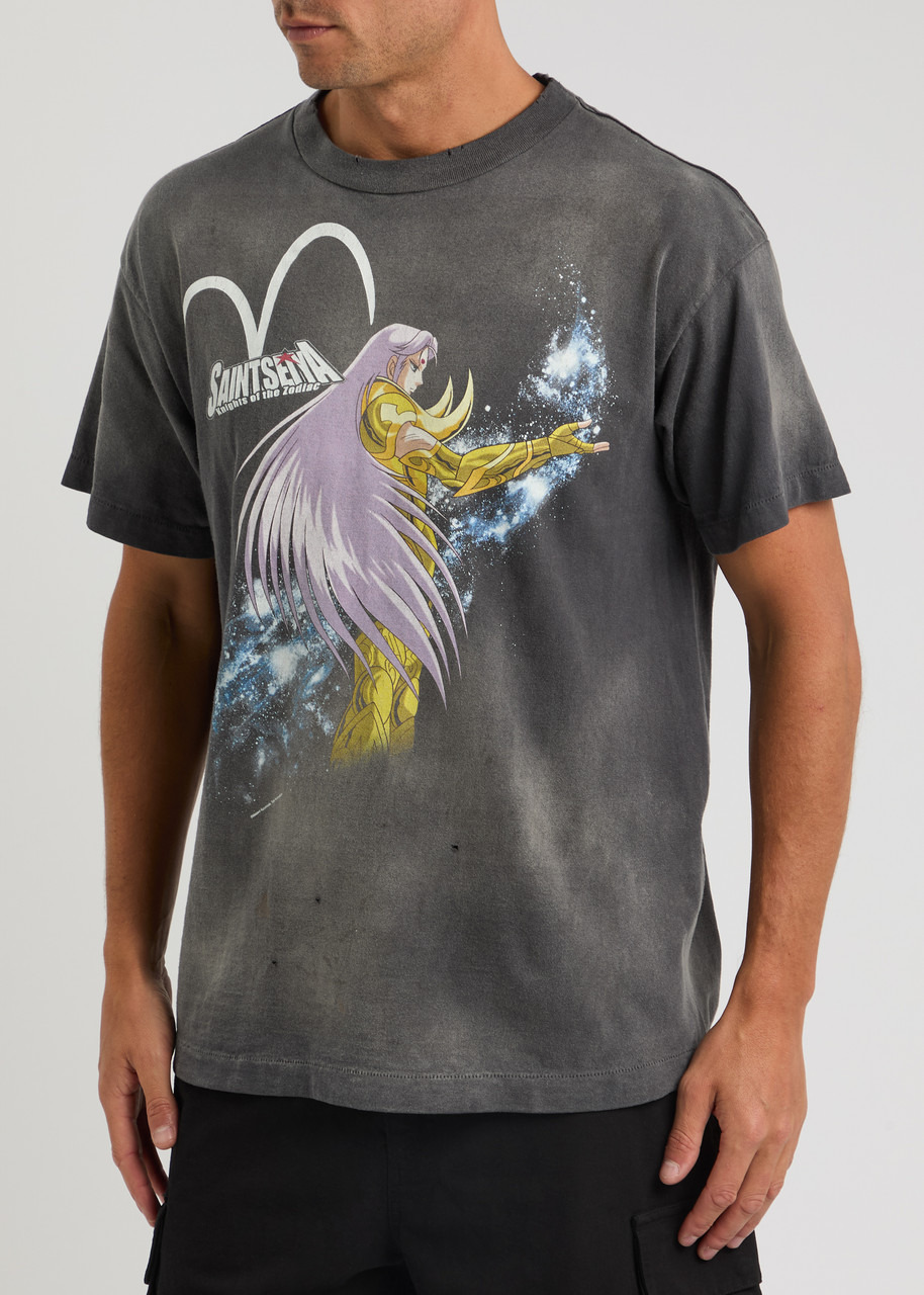 Saint Seiya printed distressed cotton T-shirt - 2