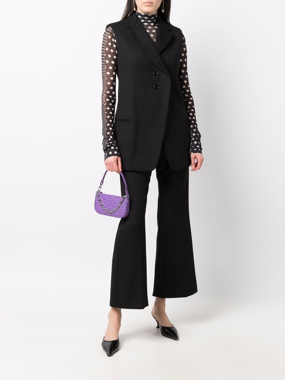 high-waist flared trousers - 4