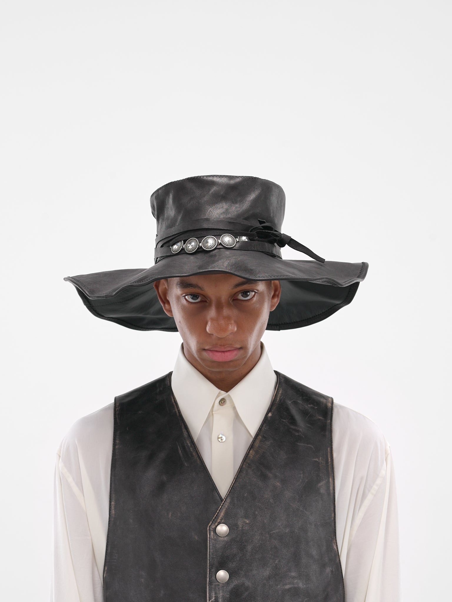 Black Lamb Silver Button Hat - 1