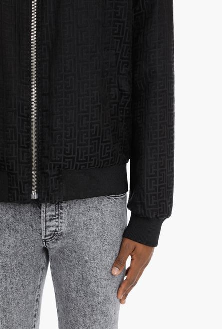 Reversible black bomber jacket with embossed Balmain logo - 8