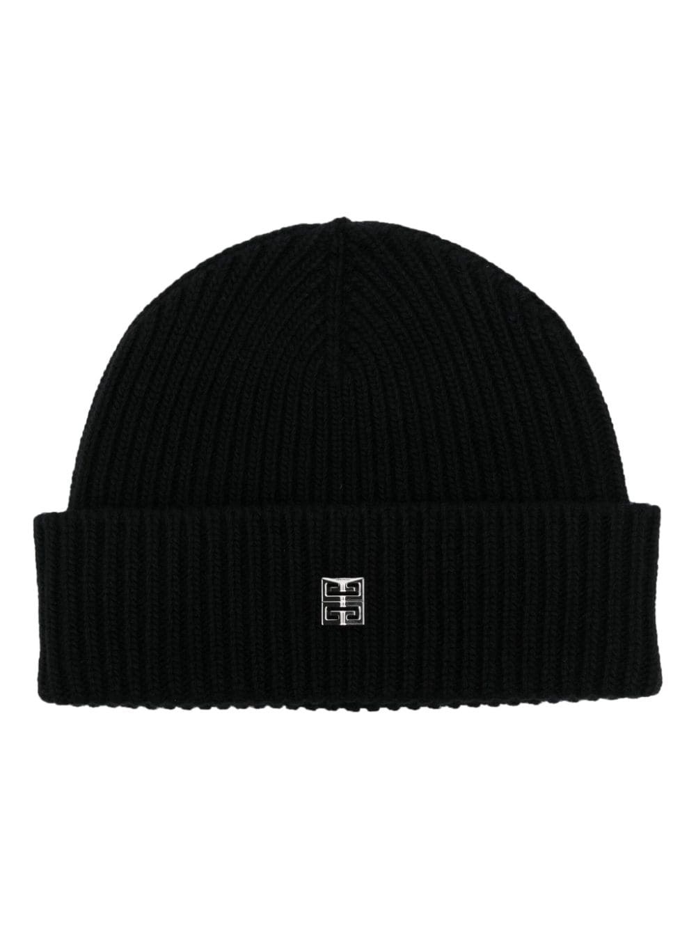 ribbed-knit beanie hat - 1