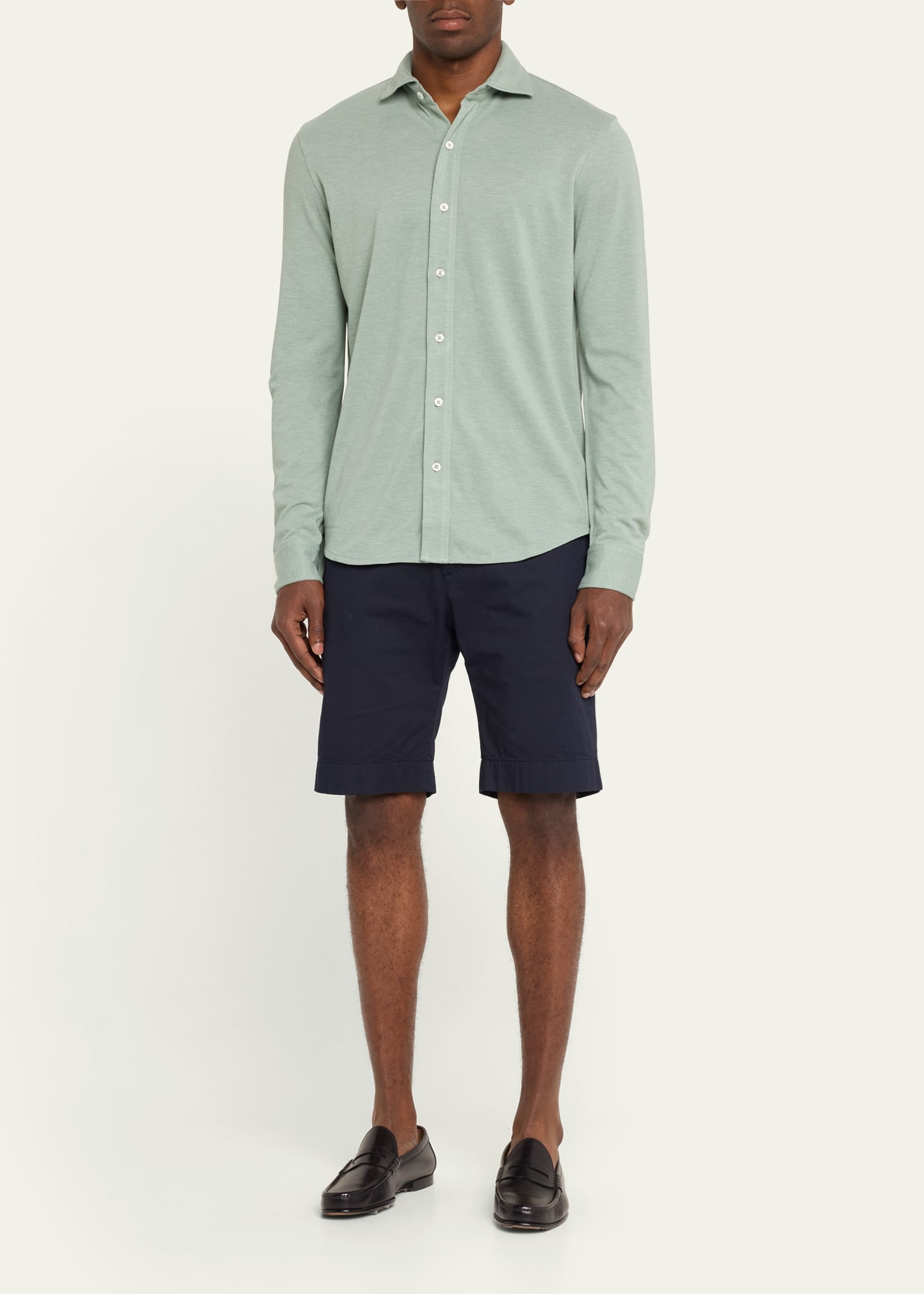 Men's Pique Cotton Button-Down Shirt - 2