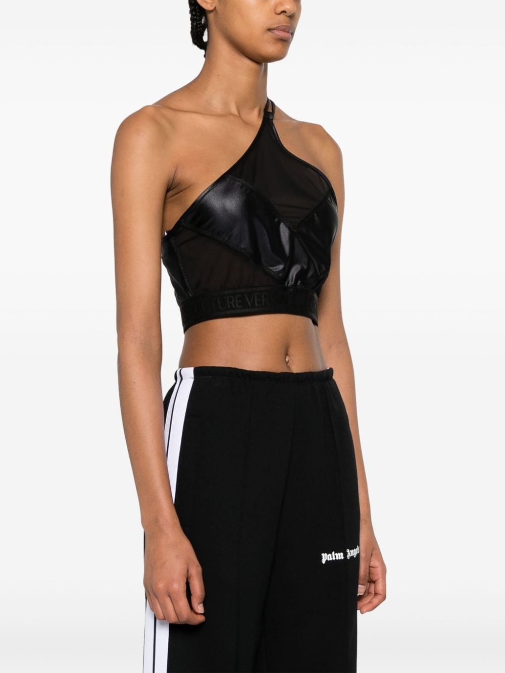 tulle-panelled crop top - 3