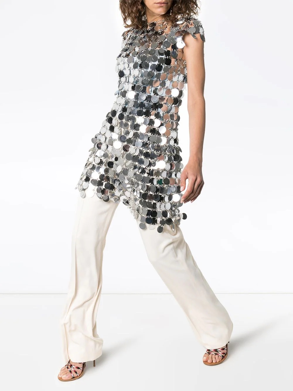 sequin chain-disc mini dress - 2