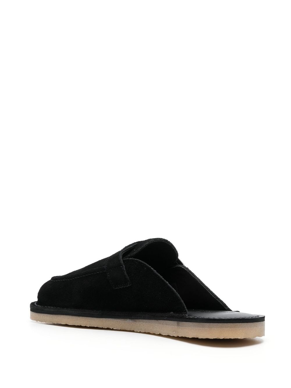 buckle-fastening suede slides - 3