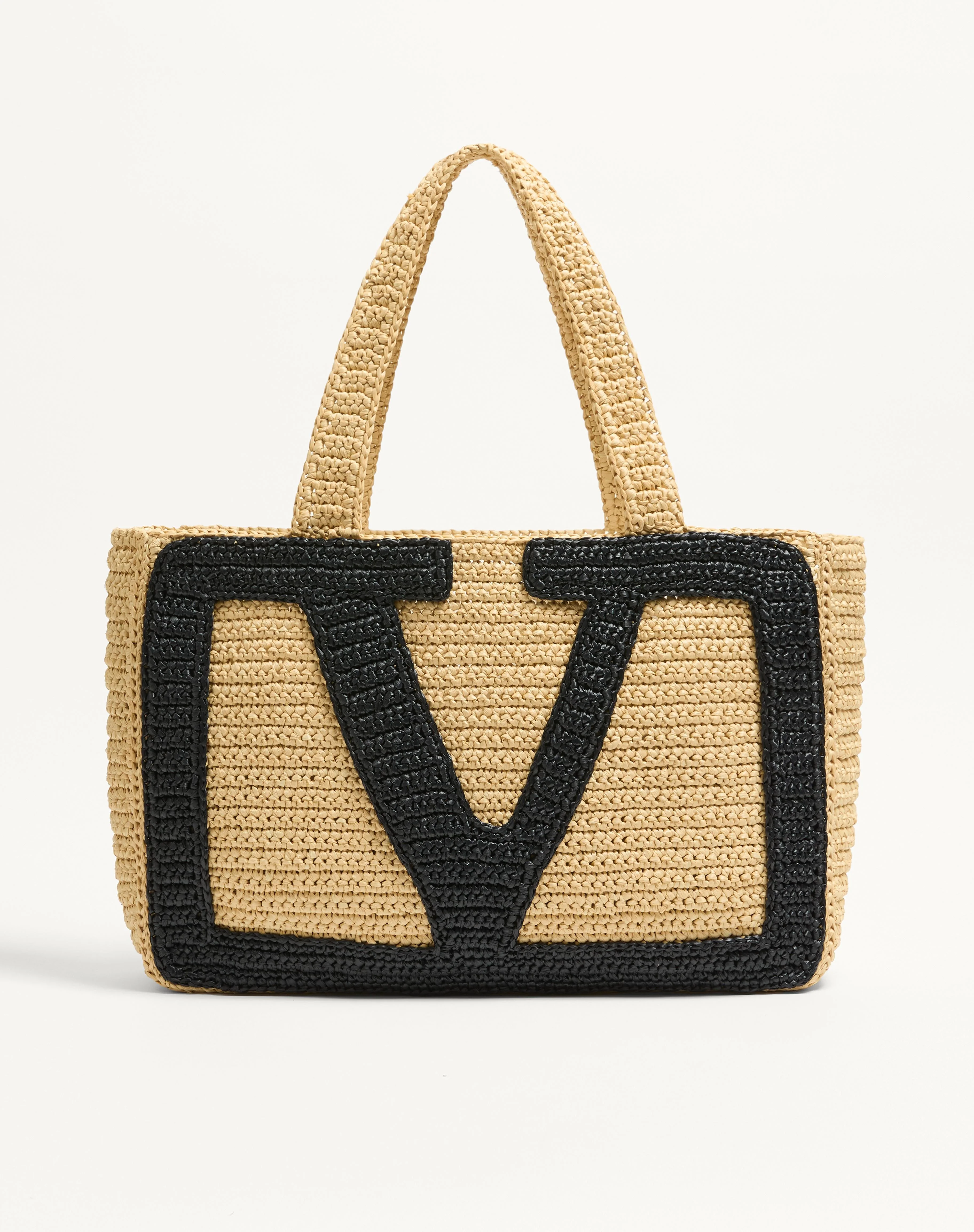 VALENTINO GARAVANI VIVA SUPERSTAR LARGE SYNTHETIC RAFFIA SHOPPING BAG - 1