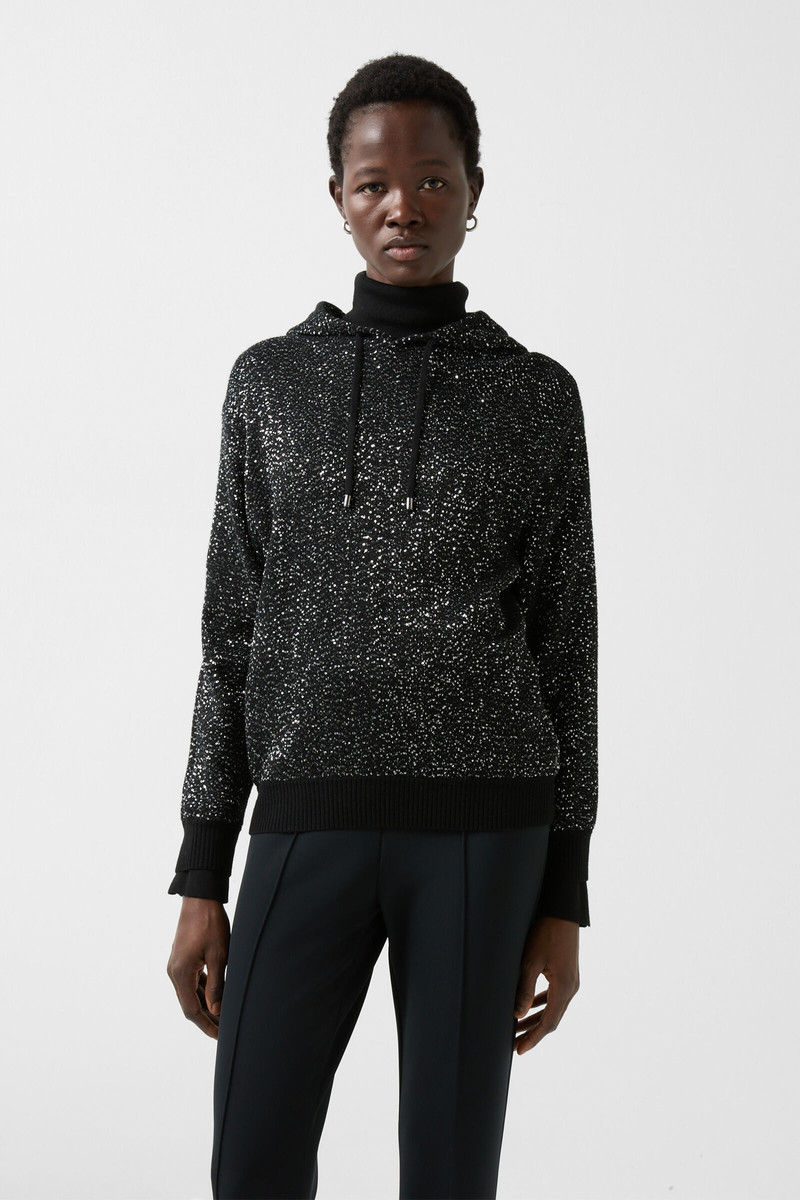 Ulli Sequinned hoodie in Black 2