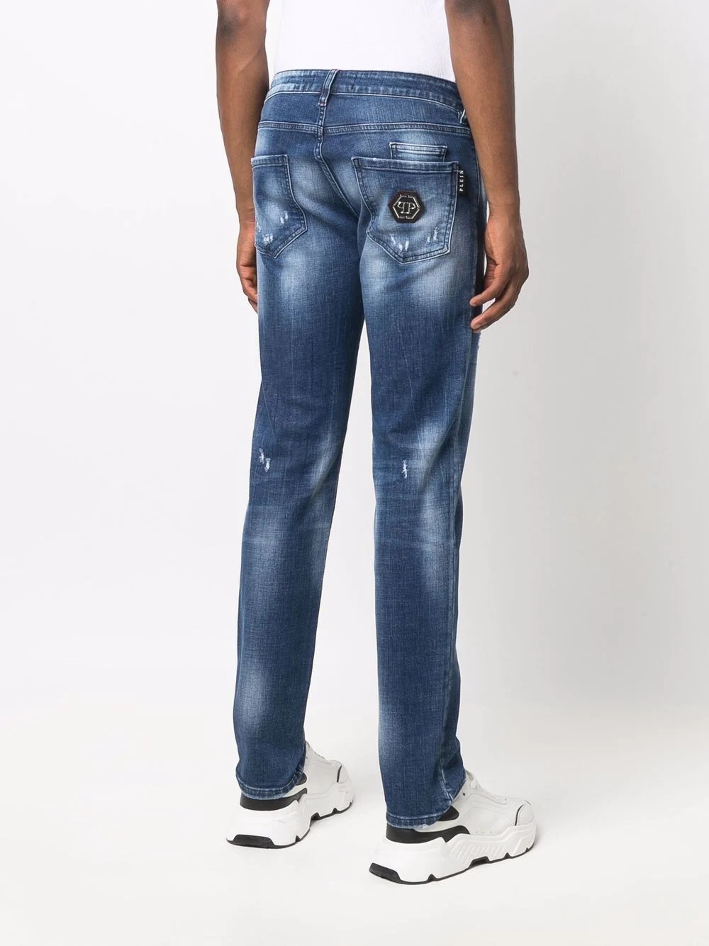 Destroyed straight-cut jeans - 4