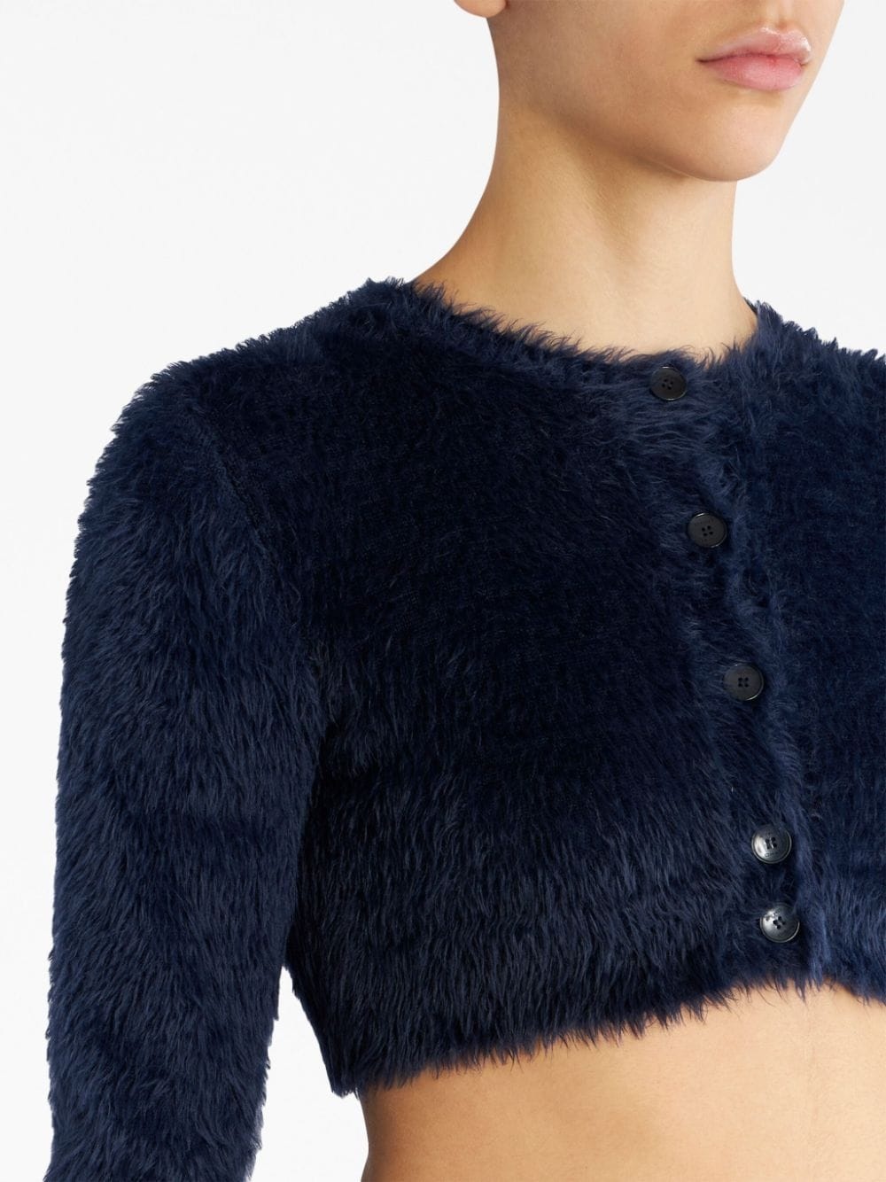 faux-fur cropped cardigan - 4