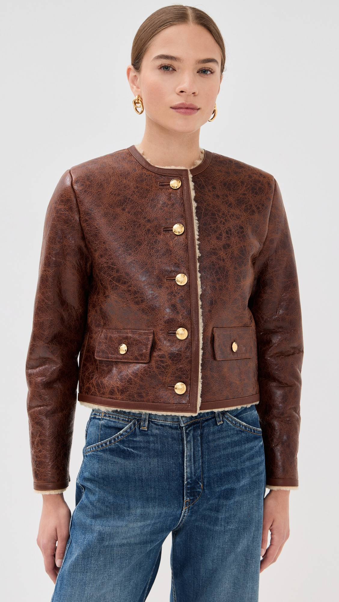 Zanie Short Shearling Coat - 6