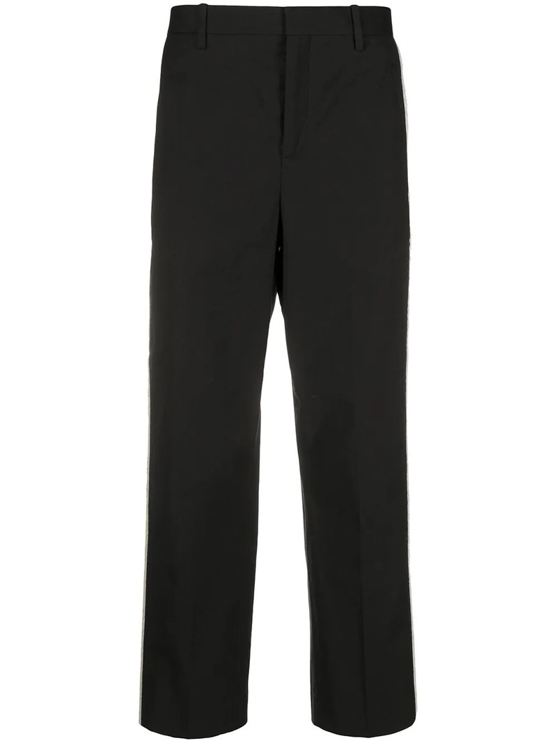 contrasting side panel cropped trousers 1