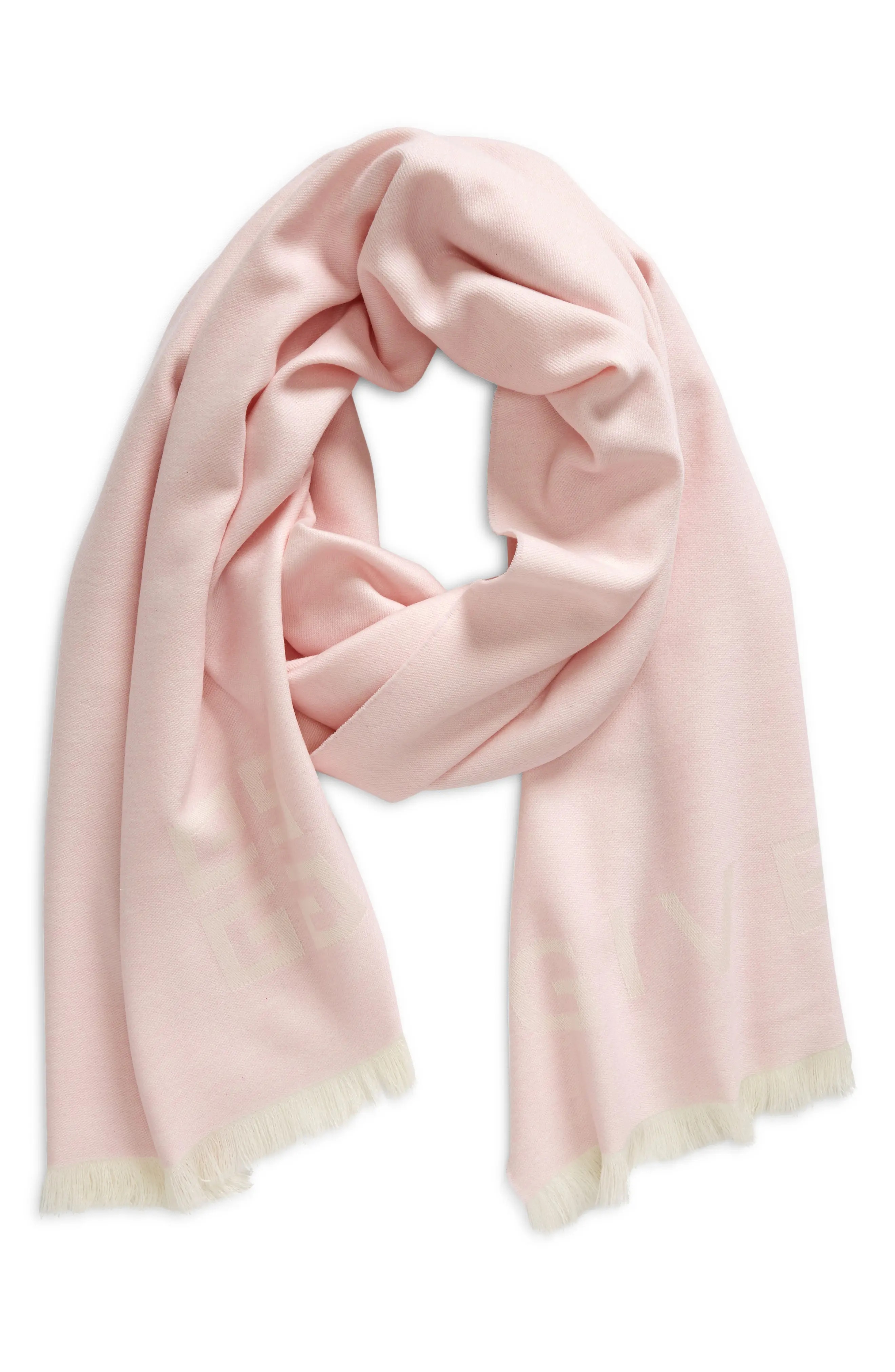 4G Wool & Silk Scarf in 4-Blush/White - 3