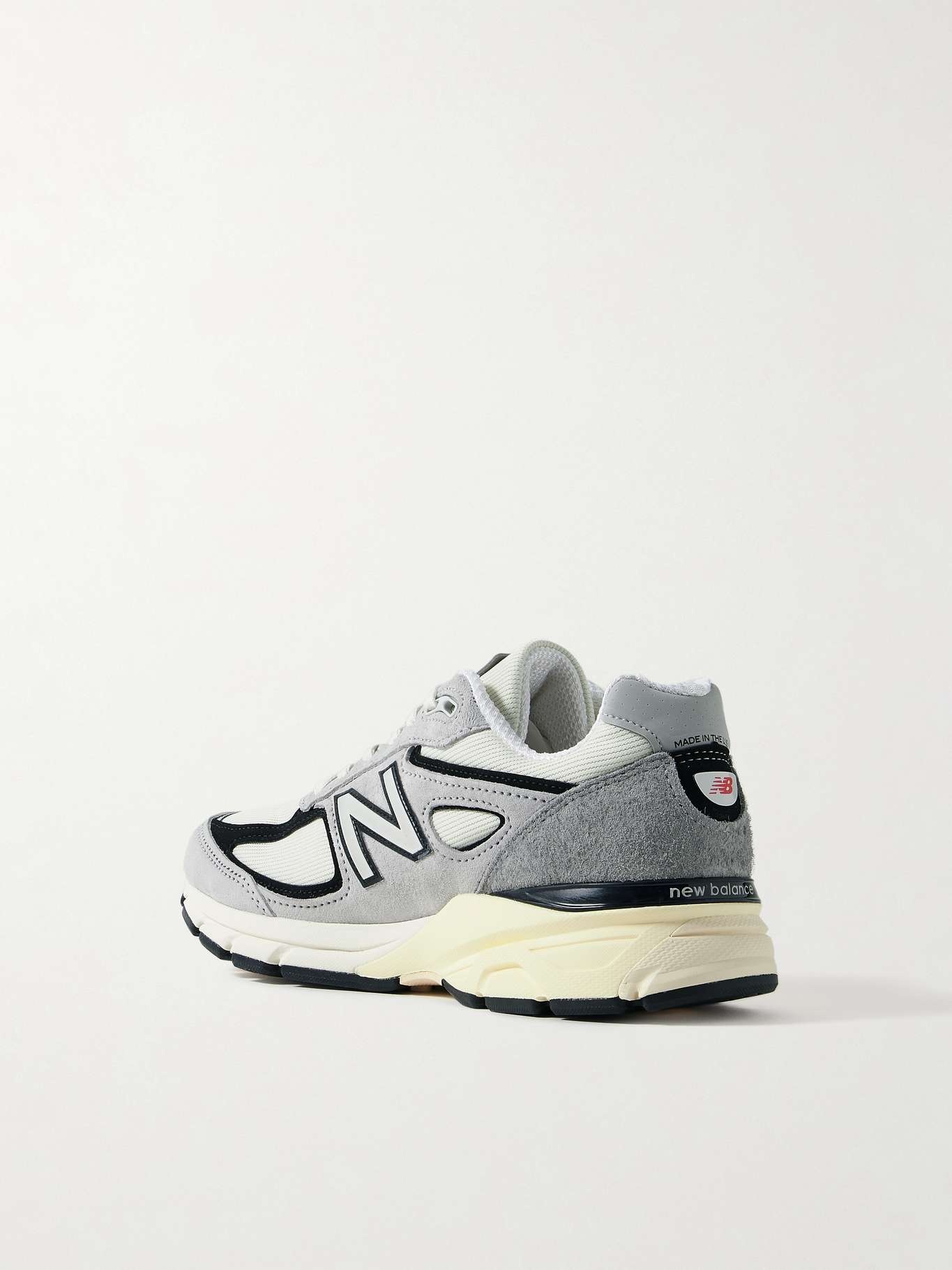 990v4 leather-trimmed suede and mesh sneakers - 3