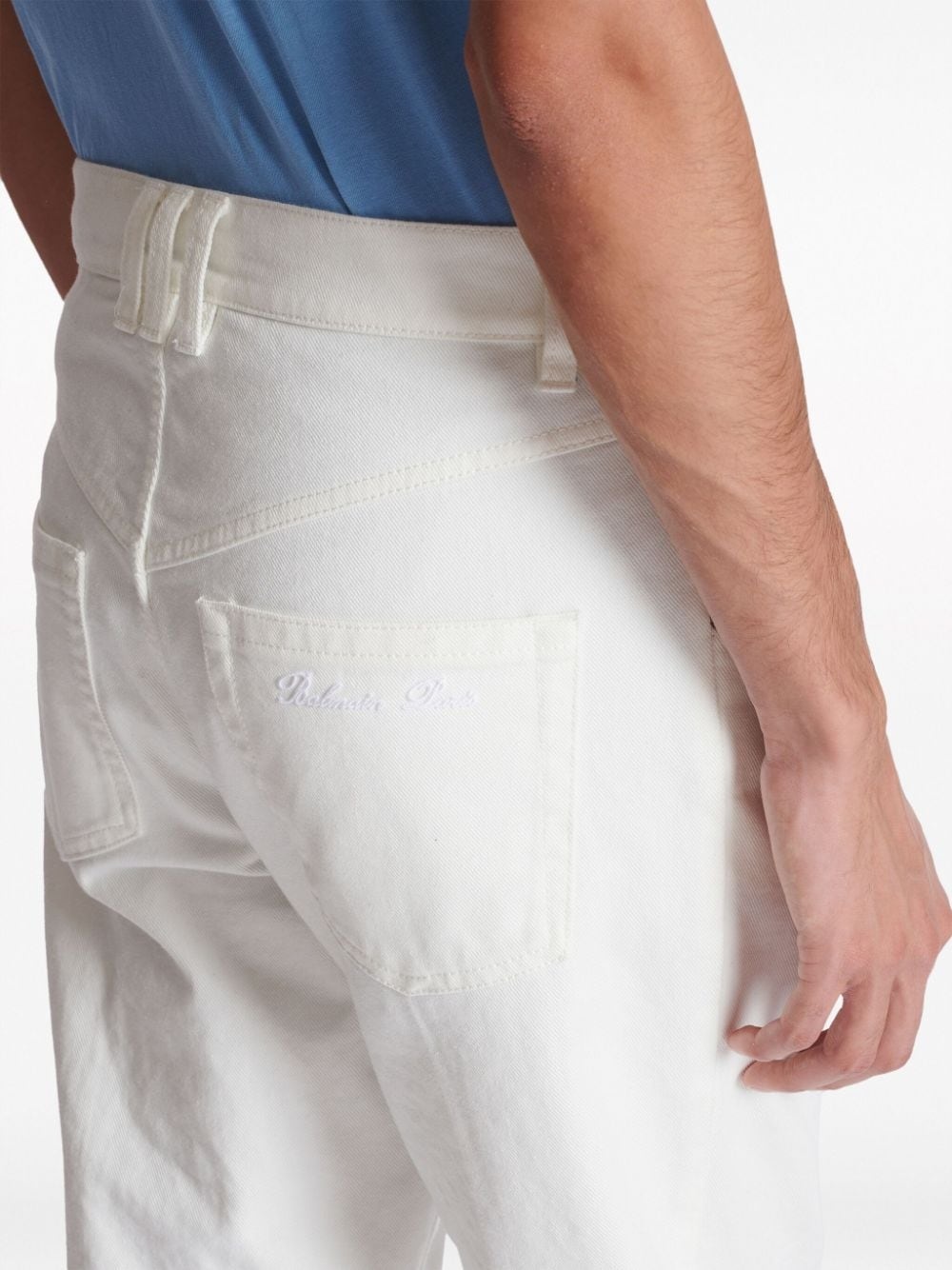 logo-embroidered straight-leg jeans - 7