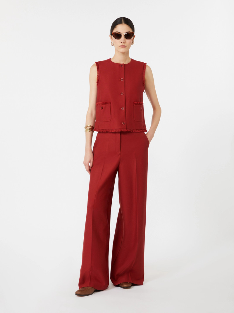 Max Mara SUMERO Cotton gabardine jersey gilet - RED outlook