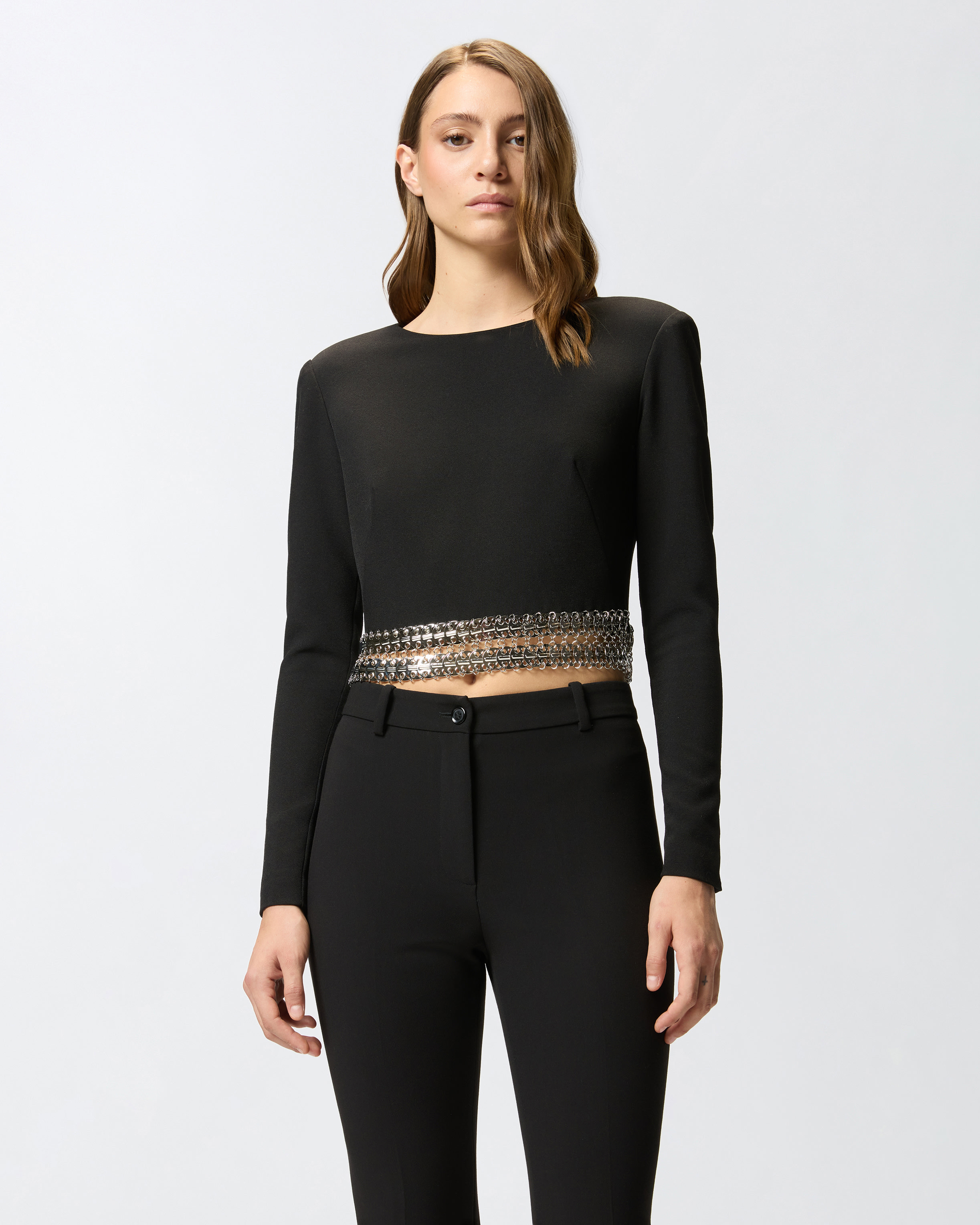 LONG-SLEEVED TOP WITH METAL EMBELLISHMENTS - 2