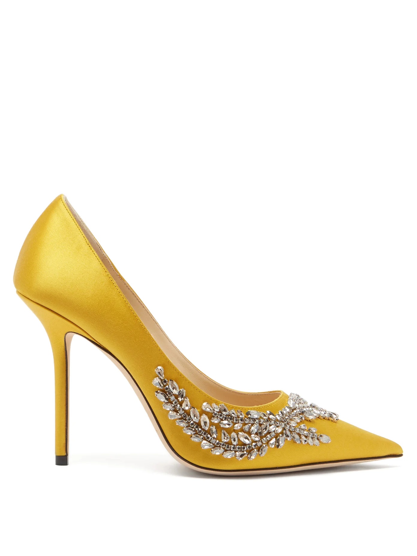 Love crystal-embellished satin pumps - 1