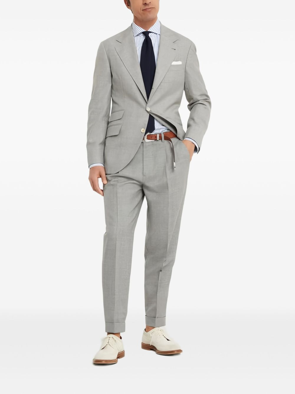 single-breasted wool suit - 1