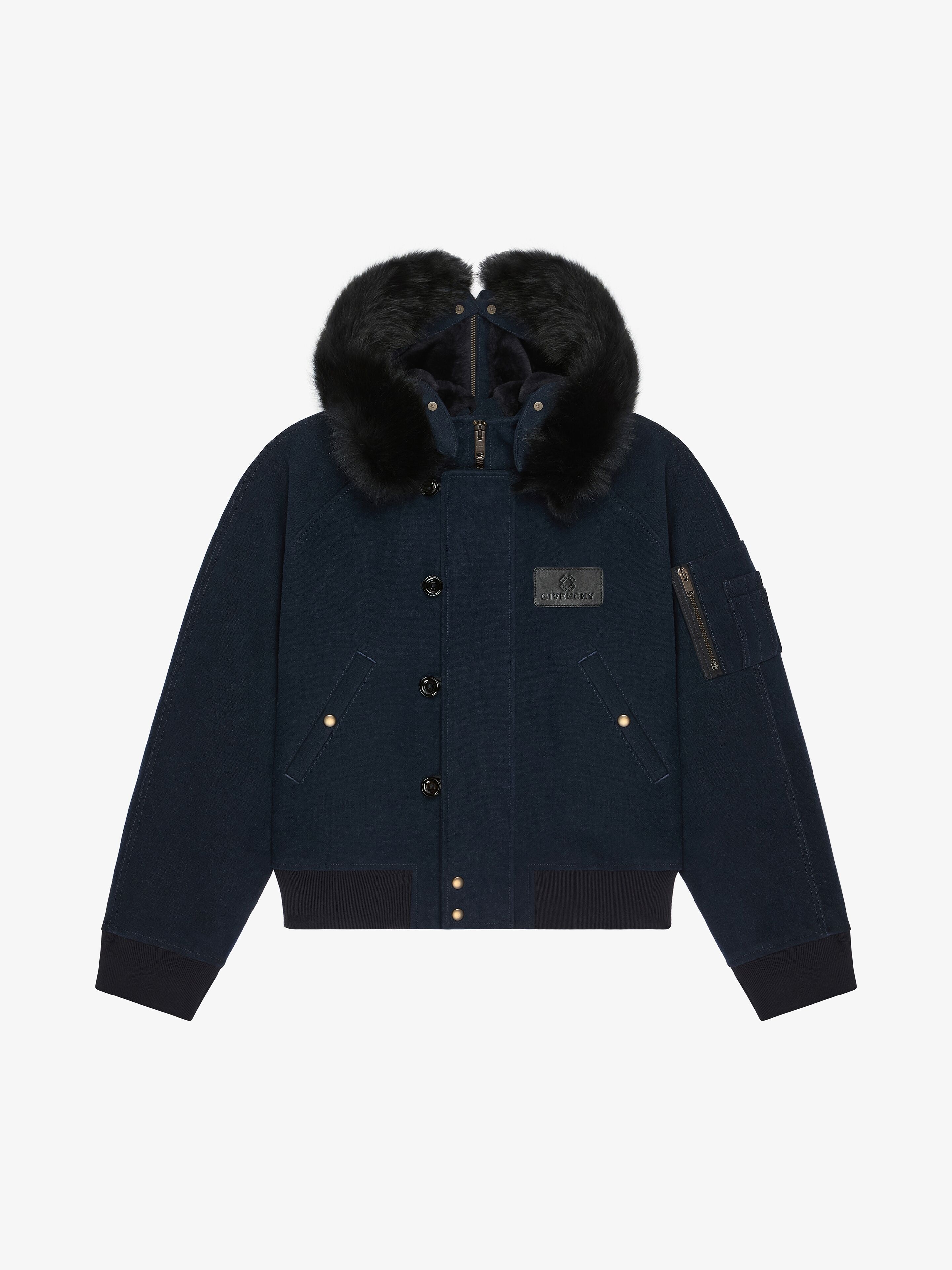 HOODED BOMBER IN LINEN - 1