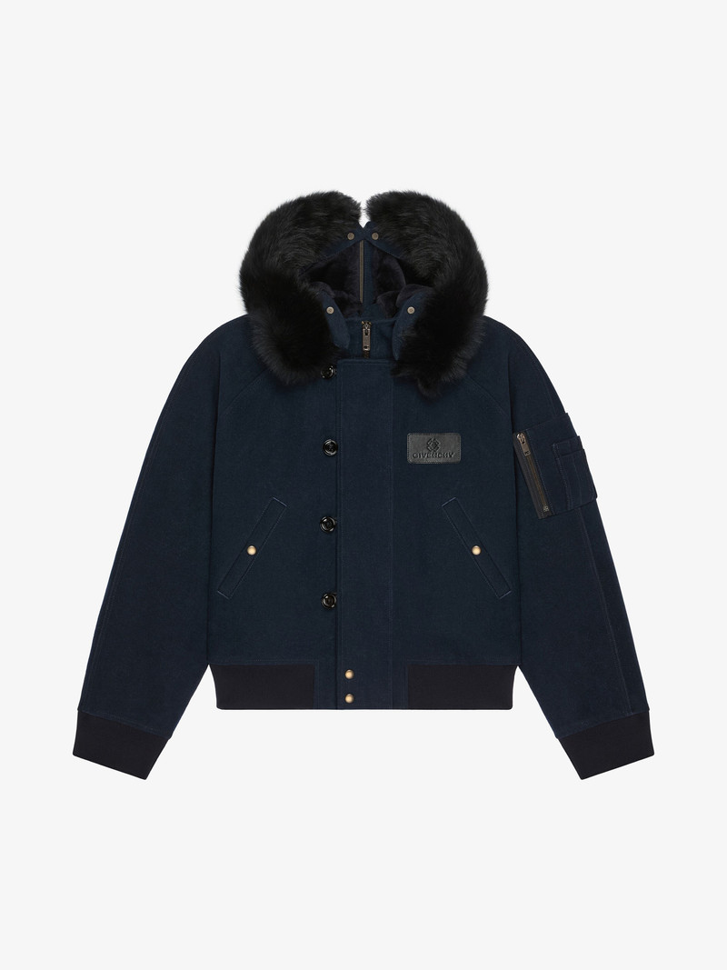 HOODED BOMBER IN LINEN 1