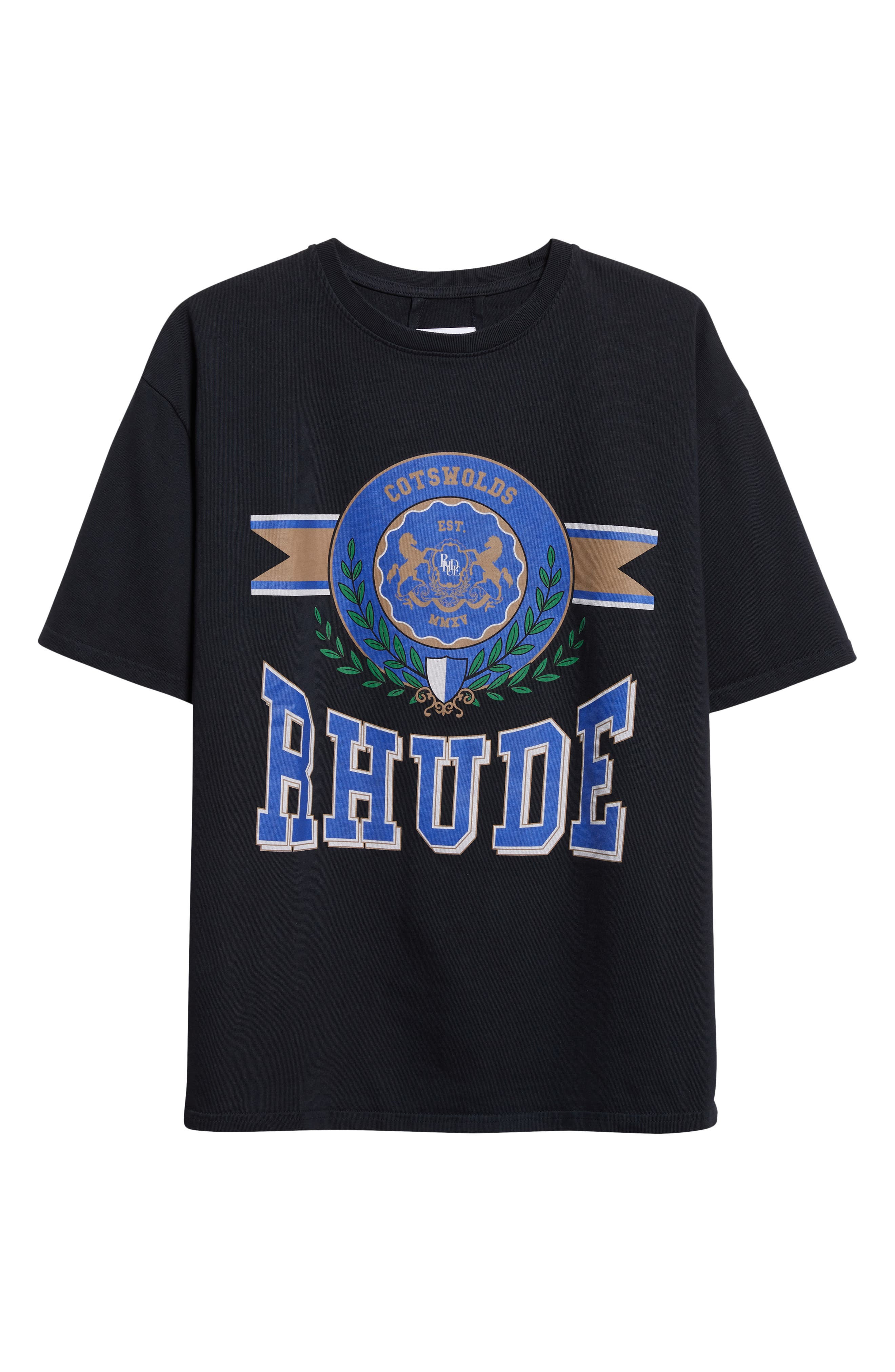 Rhude Cotswold Crest Graphic T-Shirt in Vintage Black 0027 at Nordstrom - 5