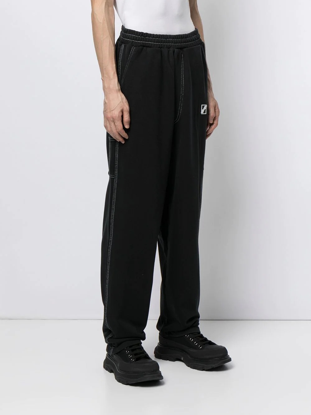 oversized cotton track trousers - 4