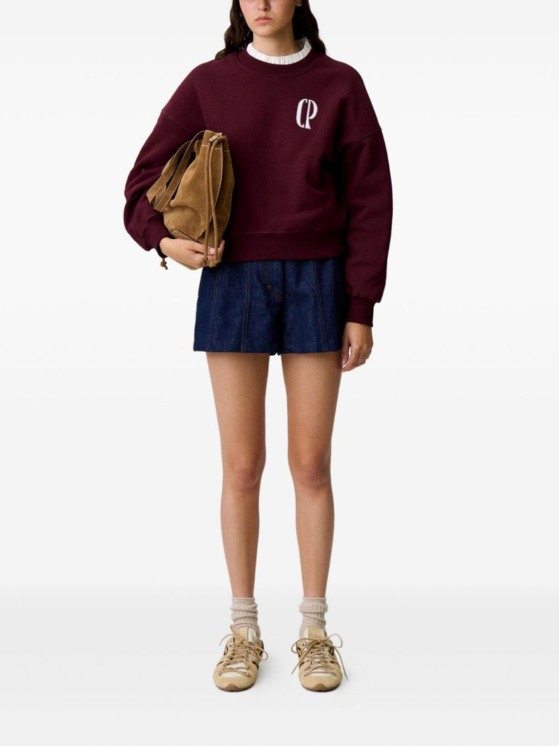 Claudie Pierlot logo-patch cotton-blend sweatshirt outlook