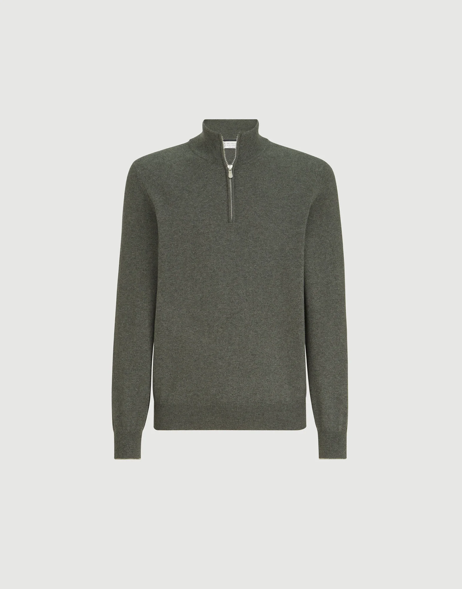 Cashmere sweater with half zip - 1
