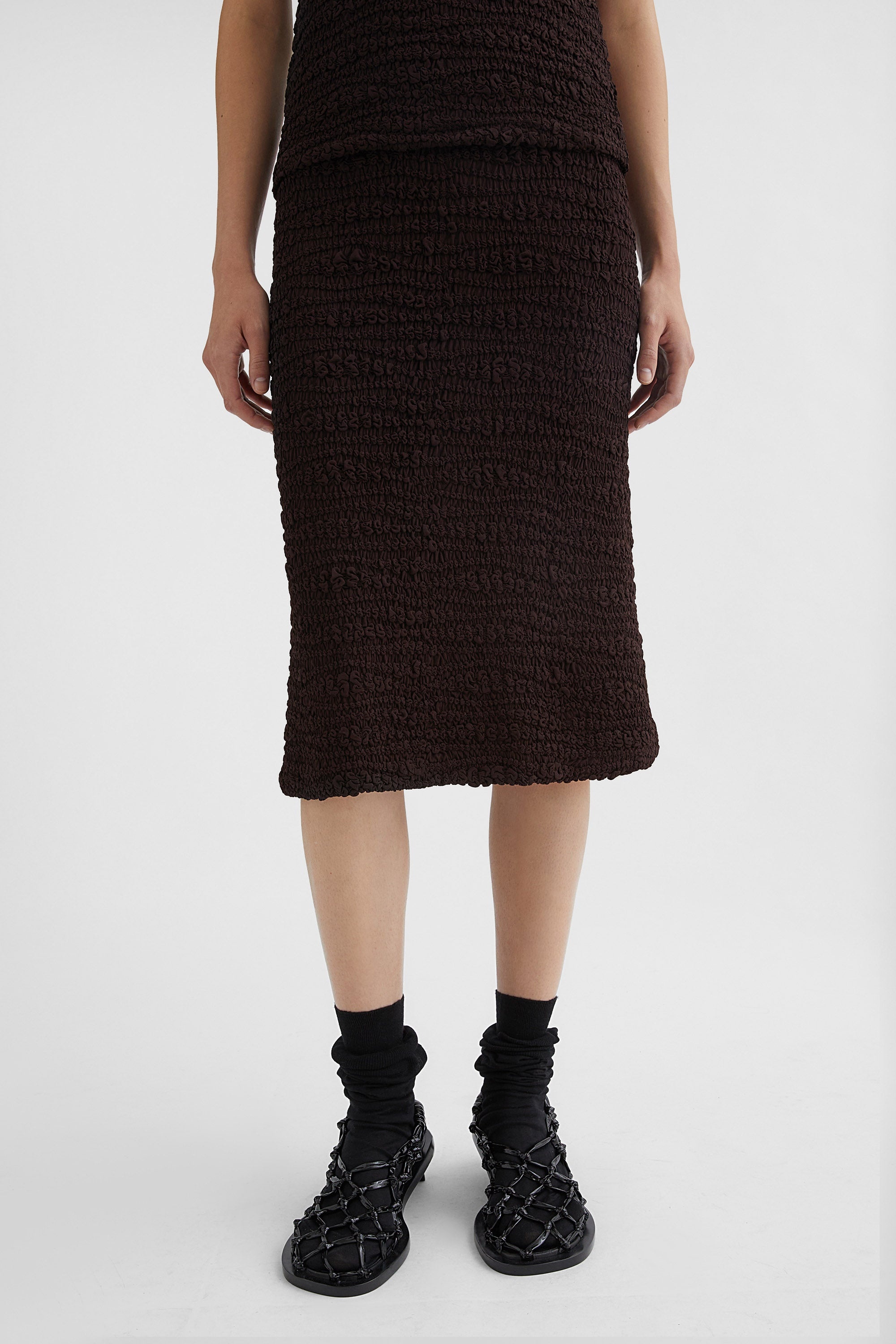 Embroidered Light Crepe Skirt - 3