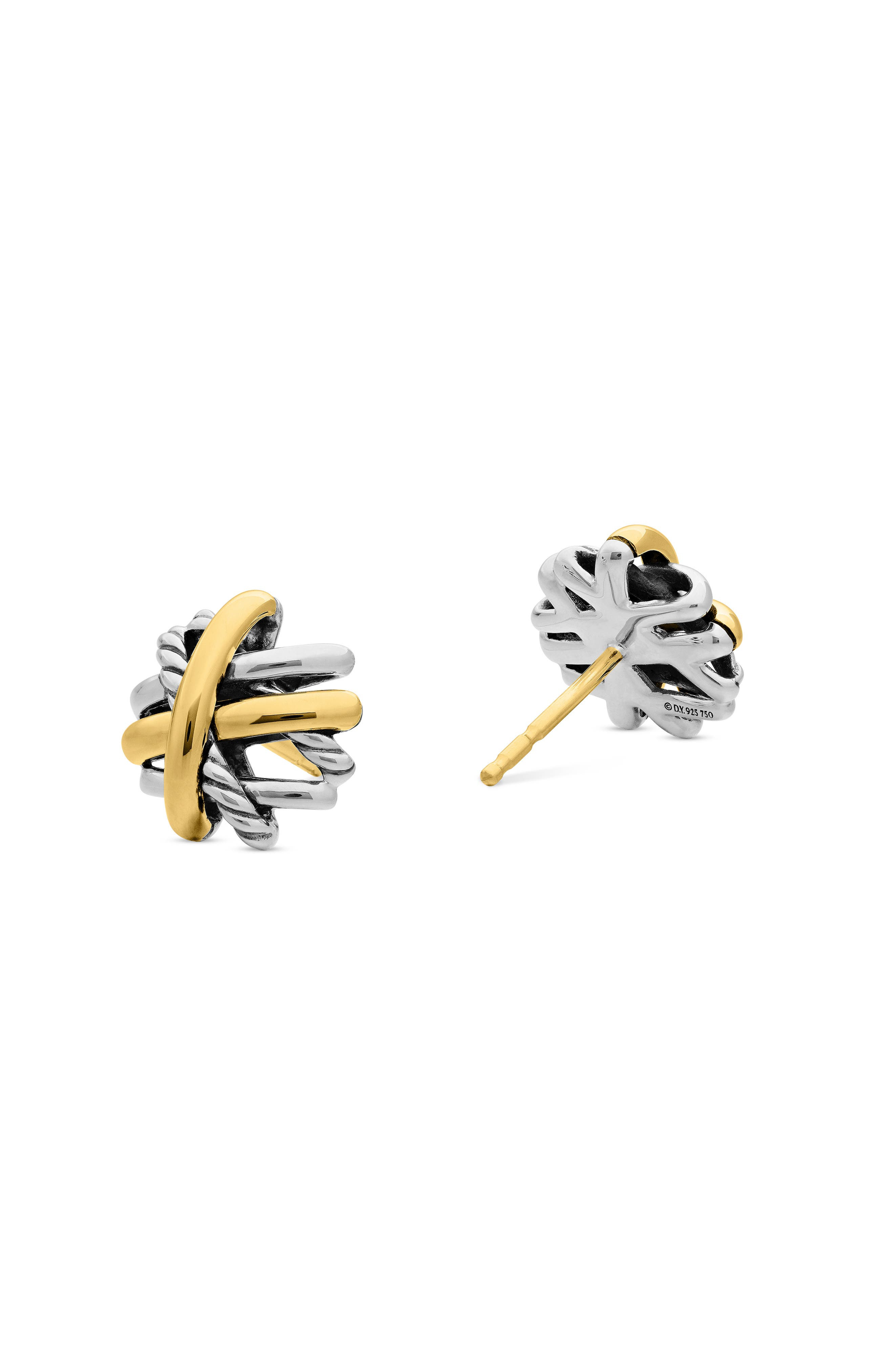 David Yurman Crossover Stud Earrings with 18K Yellow Gold in Silver/Gold at Nordstrom - 5