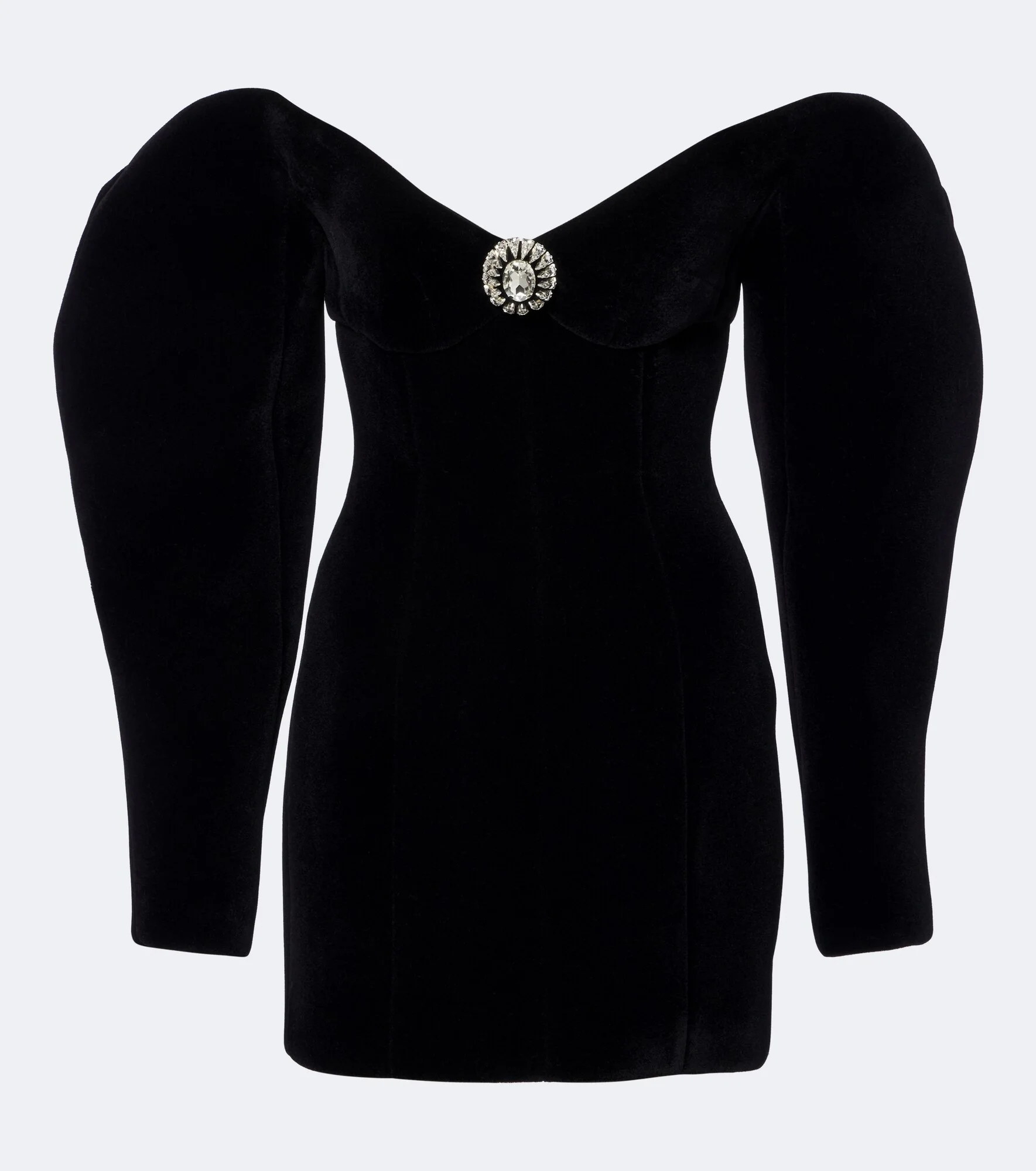 Off-shoulder velvet minidress - 1