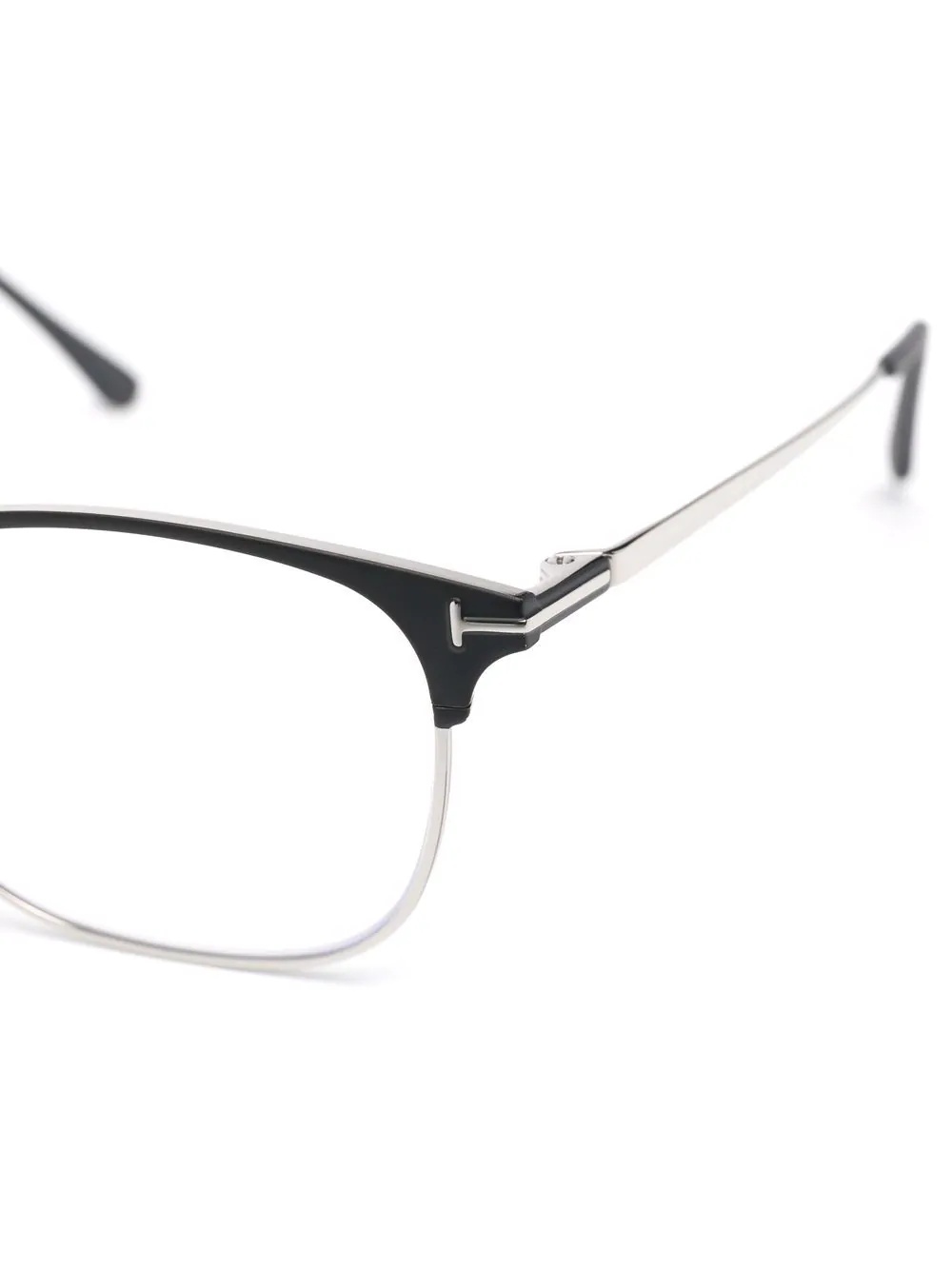 polished-effect square-frame glasses - 3