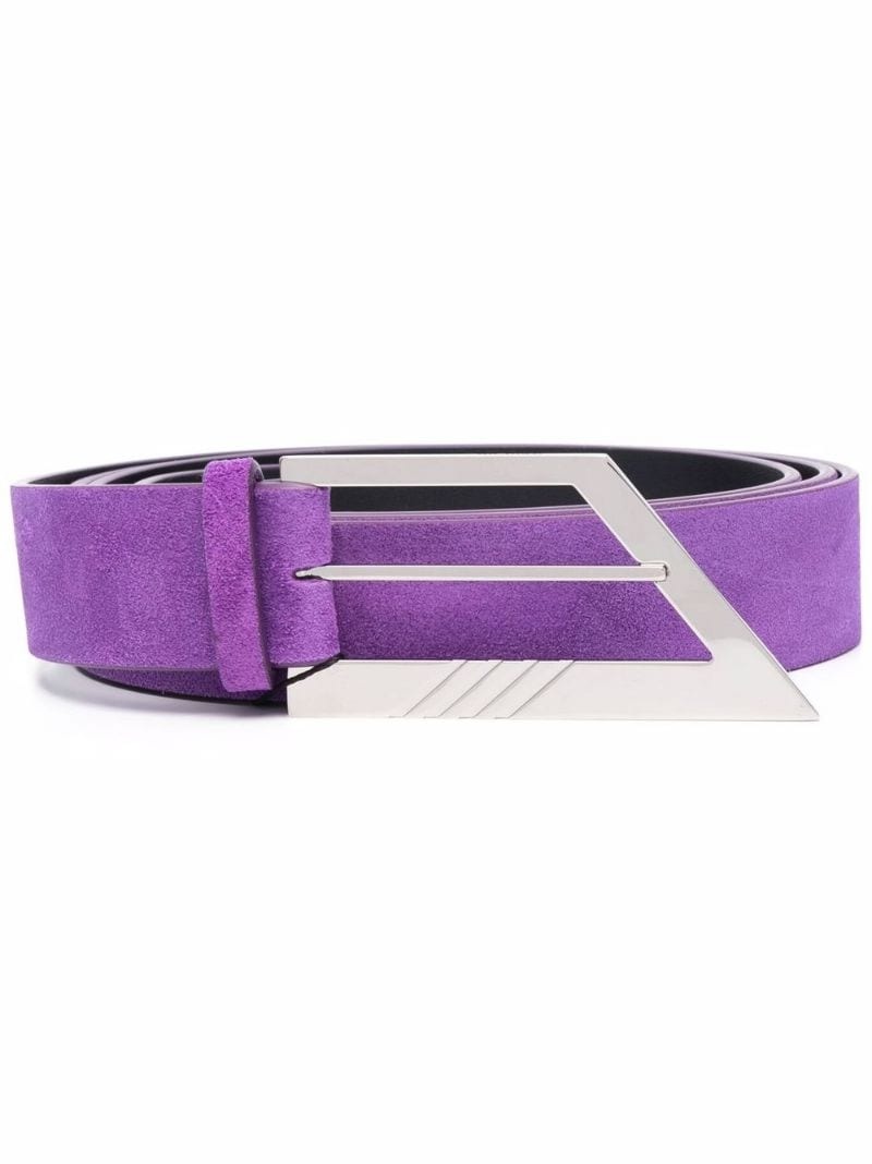 pointed leather belt - 1