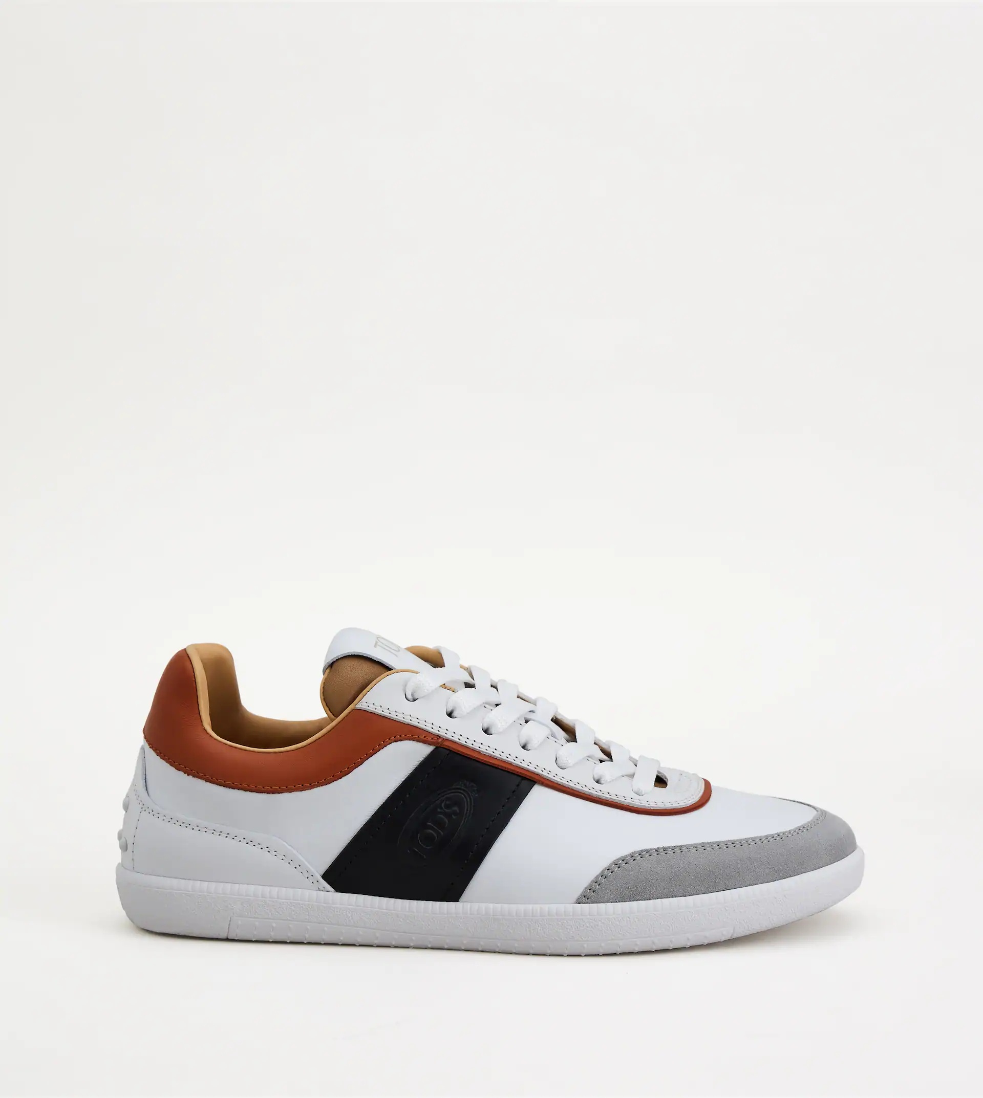 TOD'S TABS SNEAKERS IN LEATHER - WHITE, BLACK, BROWN - 1