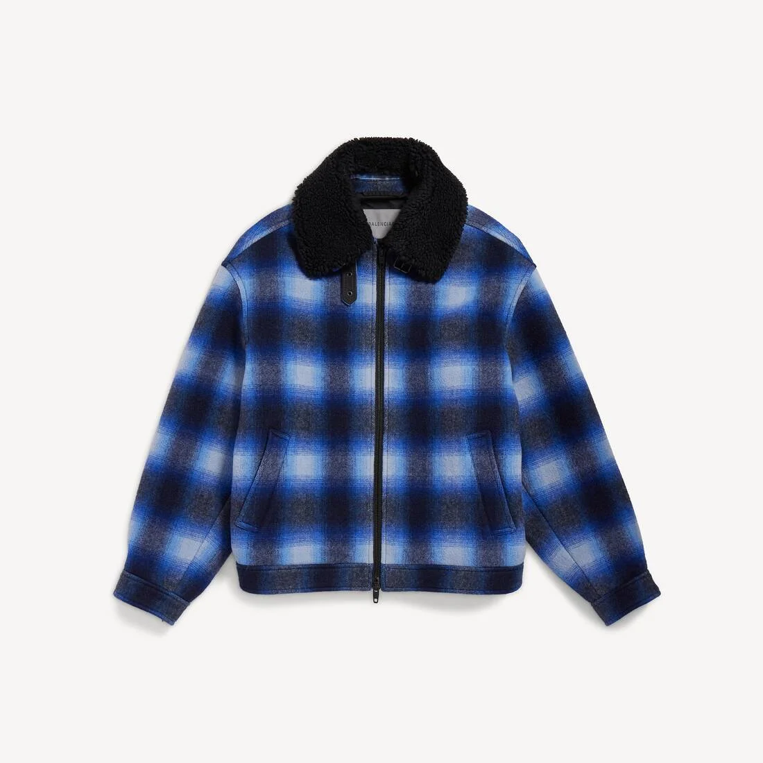 Men's Flannel Bomber Jacket in Blue/black - 1