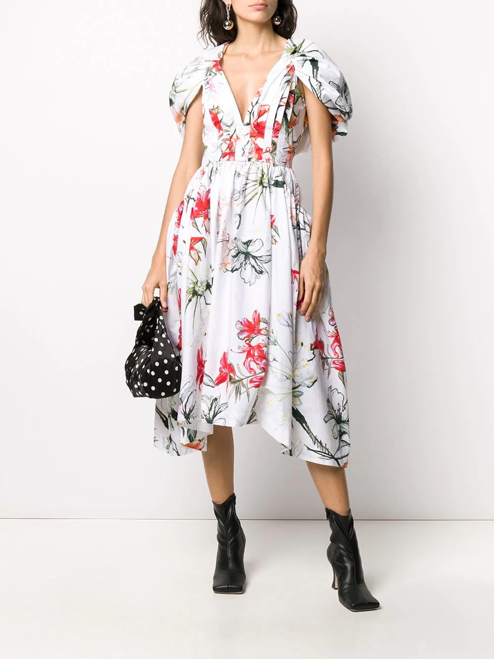 Endangered Flower poplin midi dress - 2