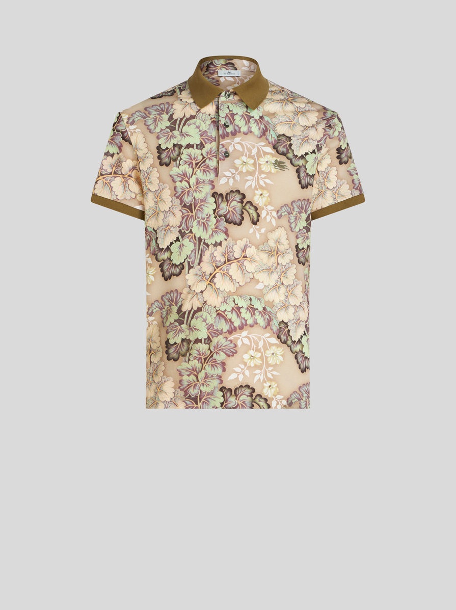 POLO SHIRT WITH FOLIAGE PRINT - 1